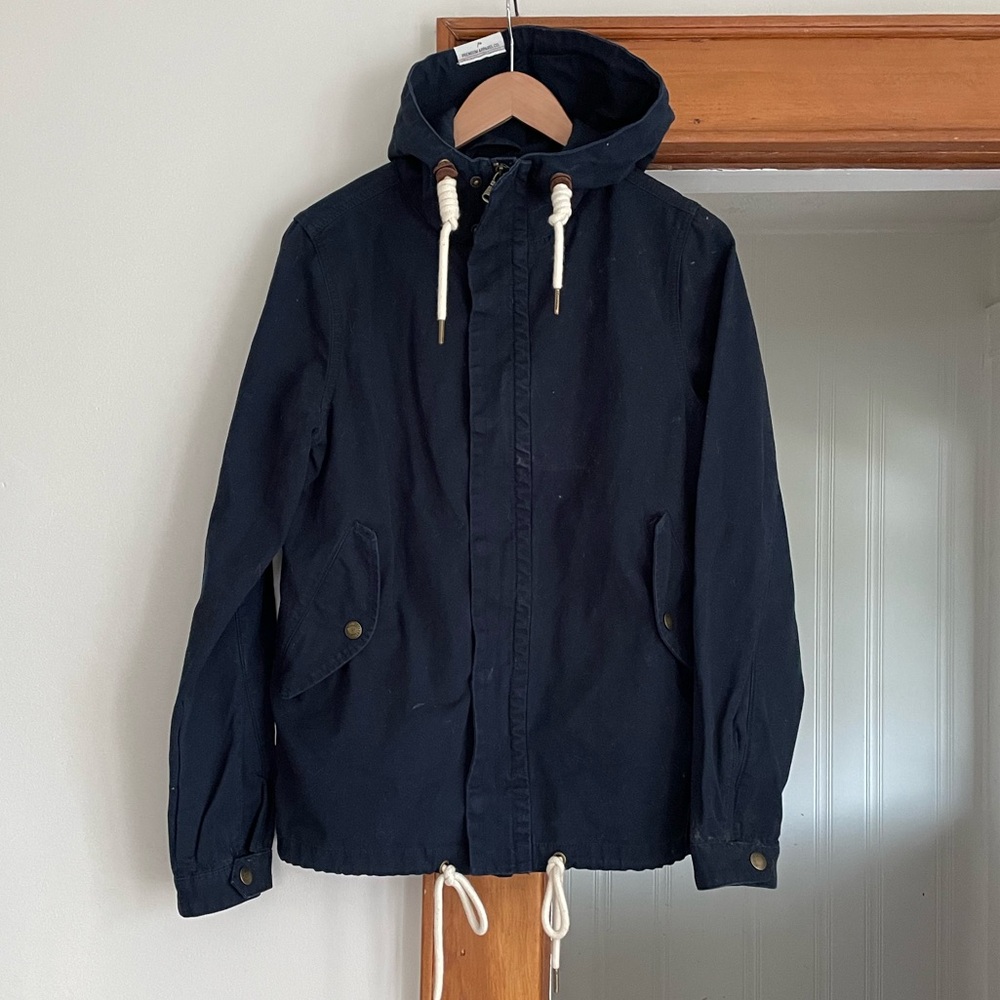 The Academy Brand Navy Hooded Jacket sz XS